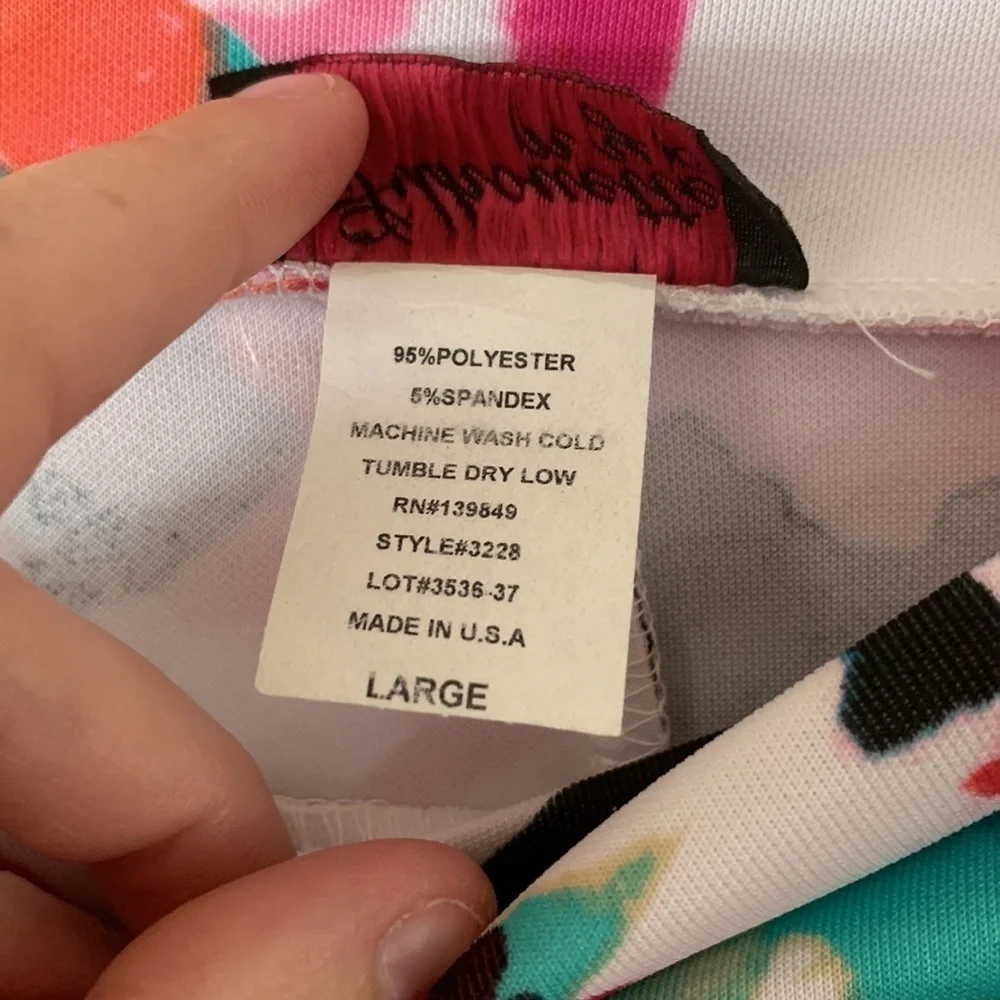 Silhouette NYC Bright Multi Color Knee Length Floral Print Circle Skirt Size L